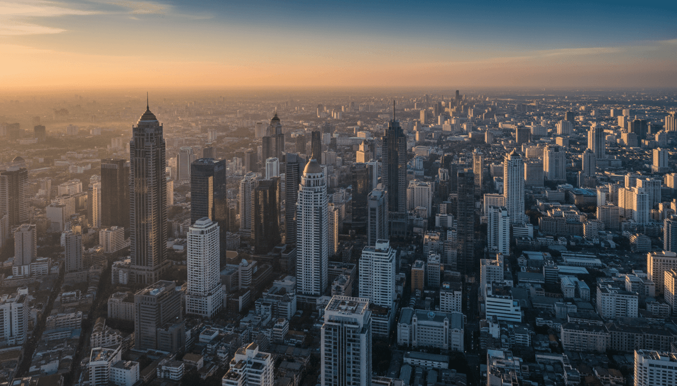 Bangkok skyline at sunset